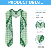 Green Hawaii Palaka Graduation Stole Hawaiian Honohono Lei