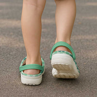 Green Palaka Hawaii Clogs Shoes Hawaiian Lehua Blossoms