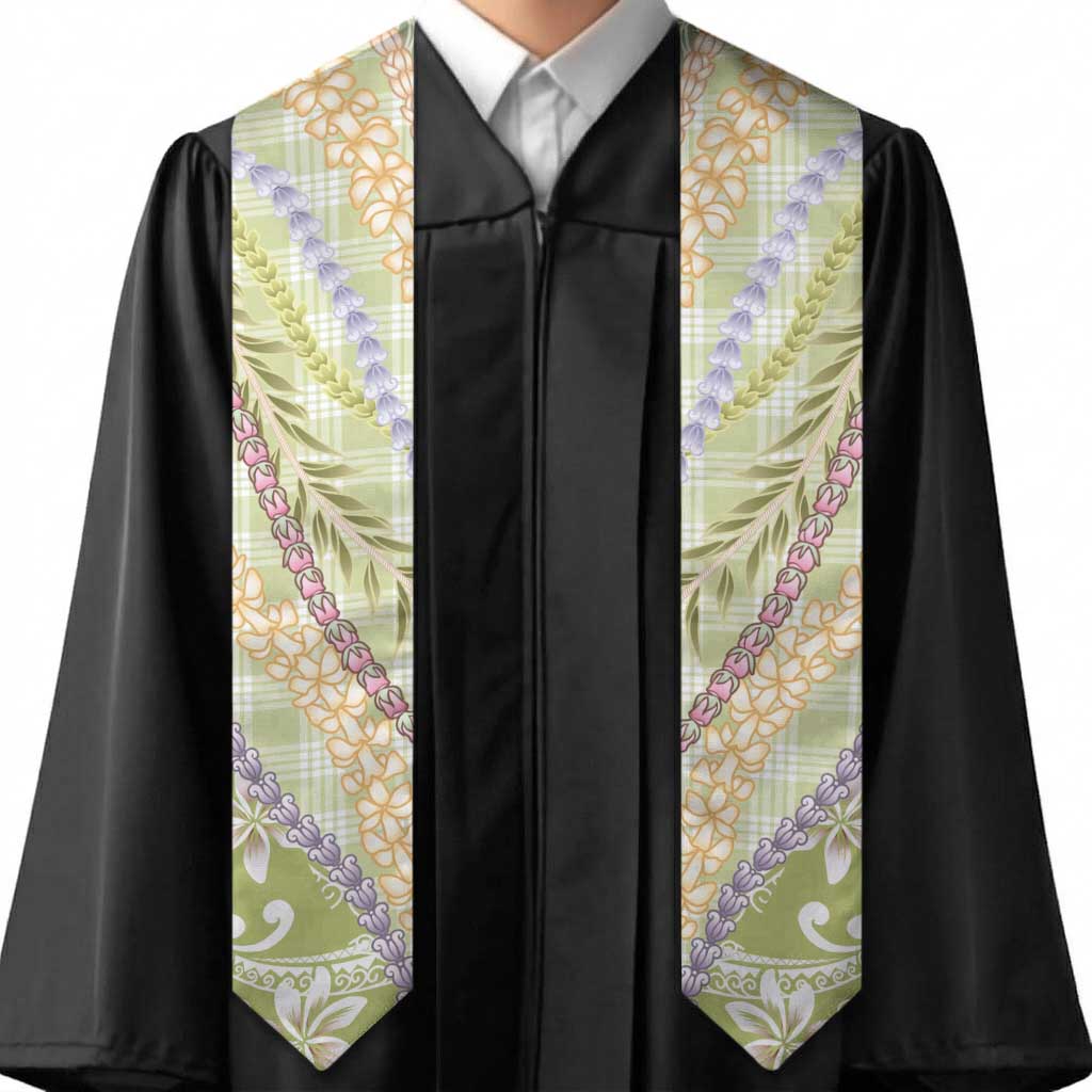 Green Palaka Hawaii Leis Graduation Stole Hawaiian-plaid Elegant Tropical Vibes - Polynesian Pride