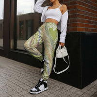 Green Palaka Hawaii Leis Jogger Pants Hawaiian-plaid Elegant Tropical Vibes - Polynesian Pride