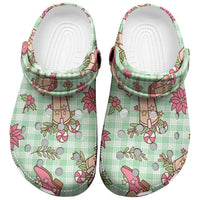 Green Paniolo Palaka Hawaiian Cowgirl Christmas Clogs Shoes - Polynesian Pride