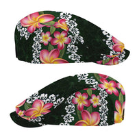 Green Polynesia Jeff Hat Plumeria With Hibiscus Pattern Tropical Vibes LT14 - Polynesian Pride
