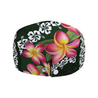 Green Polynesia Jeff Hat Plumeria With Hibiscus Pattern Tropical Vibes LT14 - Polynesian Pride
