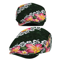 Green Polynesia Jeff Hat Plumeria With Hibiscus Pattern Tropical Vibes LT14 - Polynesian Pride
