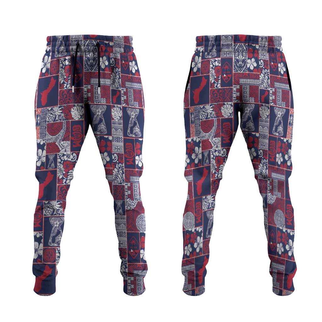 Guam Felis Pasgua Jogger Pants Pacific Patchwork Xmas Vibes - Polynesian Pride