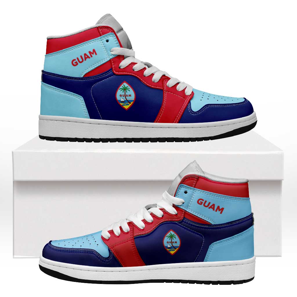 Guam High Sneakers AJ1 Coat Of Arms Flag Inspired