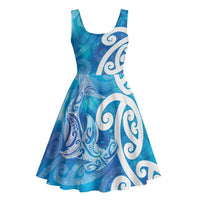 Hammerhead Shark Tattoo New Zealand Midi Dress Maori Galaxy Mangopare Pattern