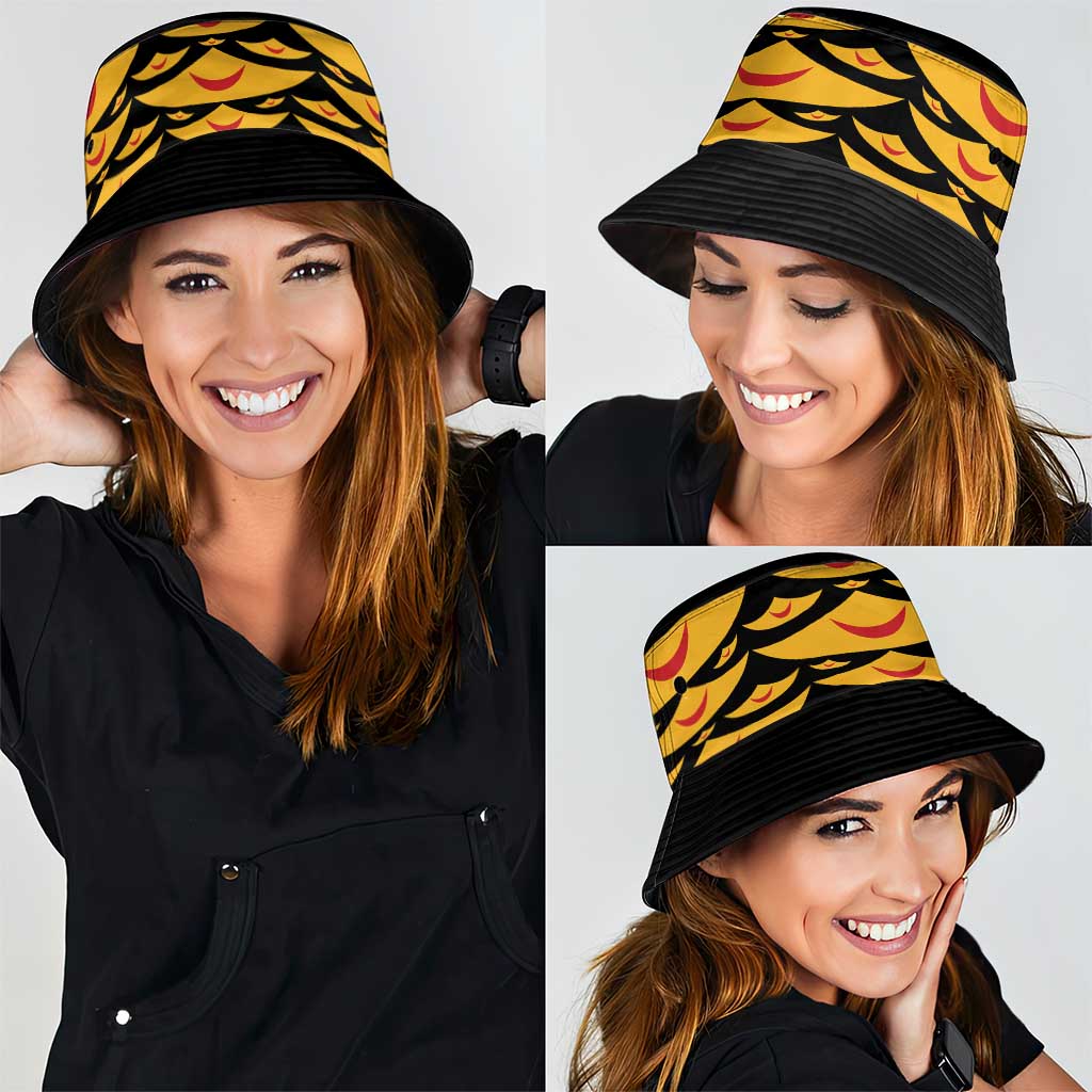 Hawaii Ahu Ula Inspired Bucket Hat Black Version LT05 - Polynesian Pride