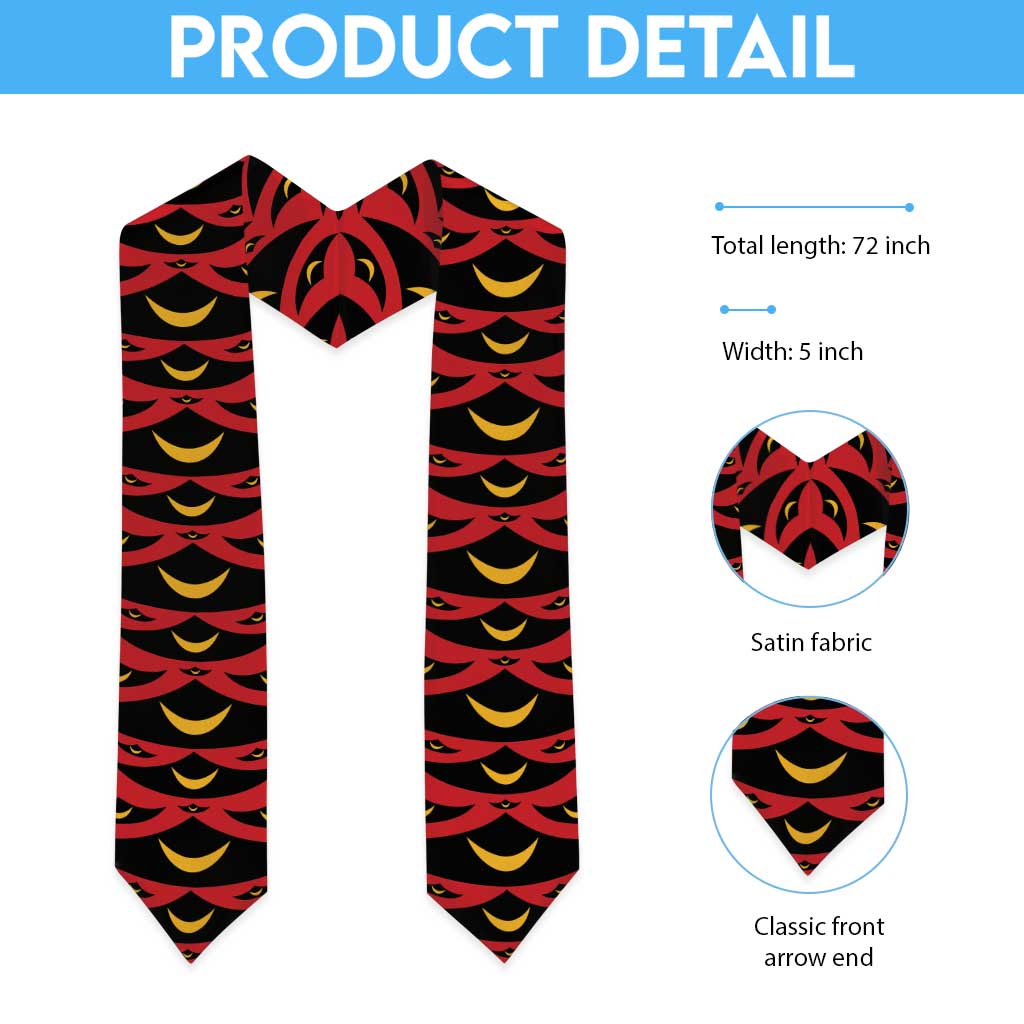 Hawaii Ahu Ula Inspired Graduation Stole Red Version LT05 - Polynesian Pride