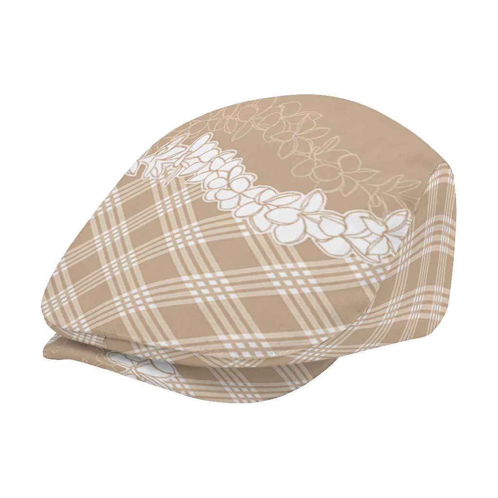Hawaii Aloha Plumeria Lei Beige Palaka Jeff Hat - Polynesian Pride