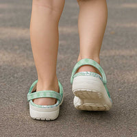 Hawaii Aloha Plumeria Lei Mint Palaka Clogs Shoes - Polynesian Pride
