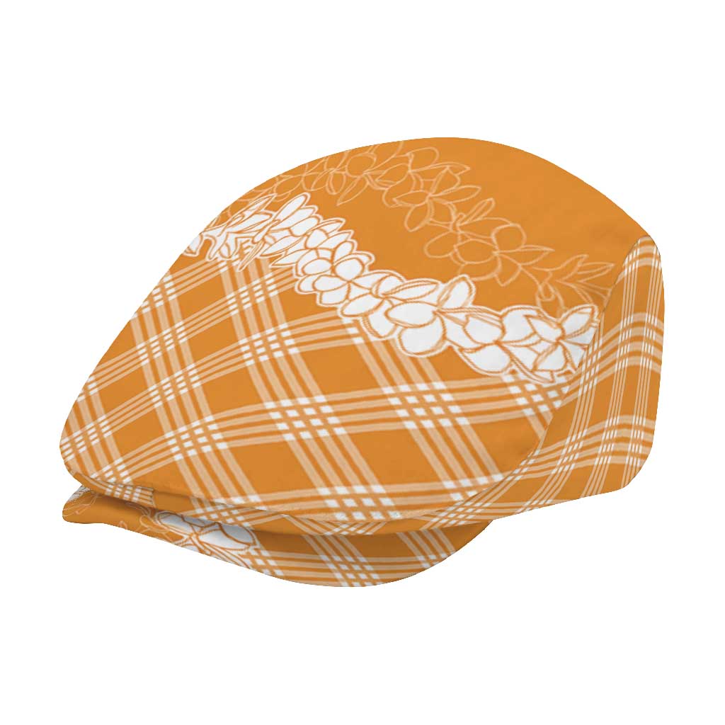 Hawaii Aloha Plumeria Lei Orange Palaka Jeff Hat - Polynesian Pride