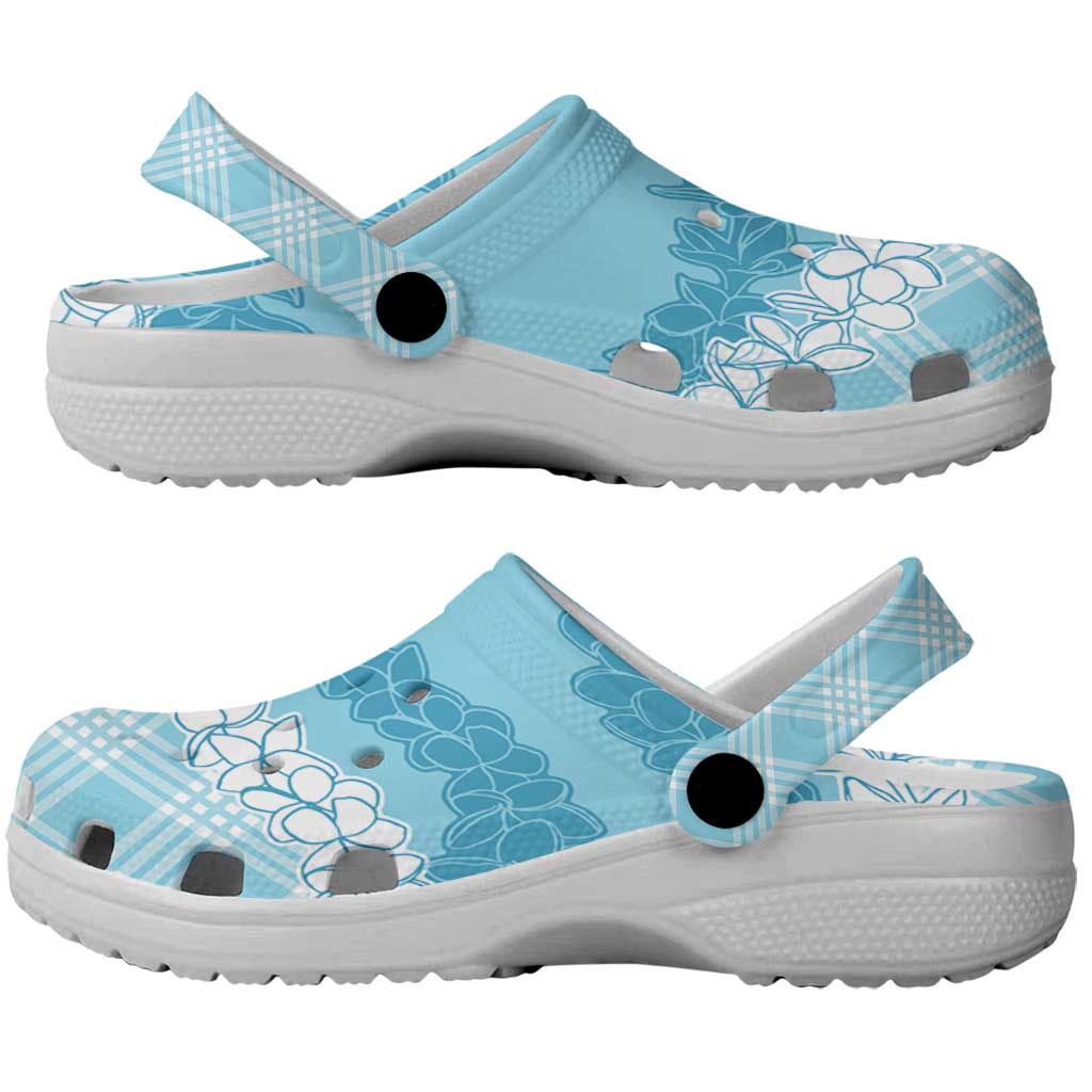Hawaii Aloha Plumeria Lei Turquoise Palaka Clogs Shoes - Polynesian Pride