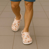 Hawaii Anthurium Tiare Pikake Lei Clogs Shoes Alani Lauhala Art Pattern