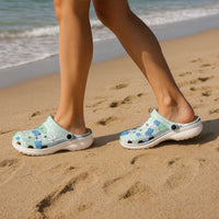 Hawaii Anthurium Tiare Pikake Lei Clogs Shoes Omaomao Lauhala Art Pattern