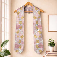 Hawaii Anthurium Tiare Pikake Lei Graduation Stole Akala Lauhala Art Pattern