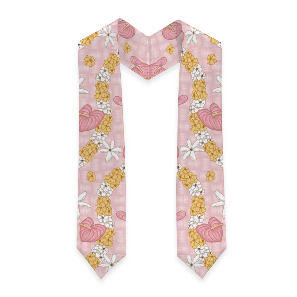 Hawaii Anthurium Tiare Pikake Lei Graduation Stole Akala Lauhala Art Pattern