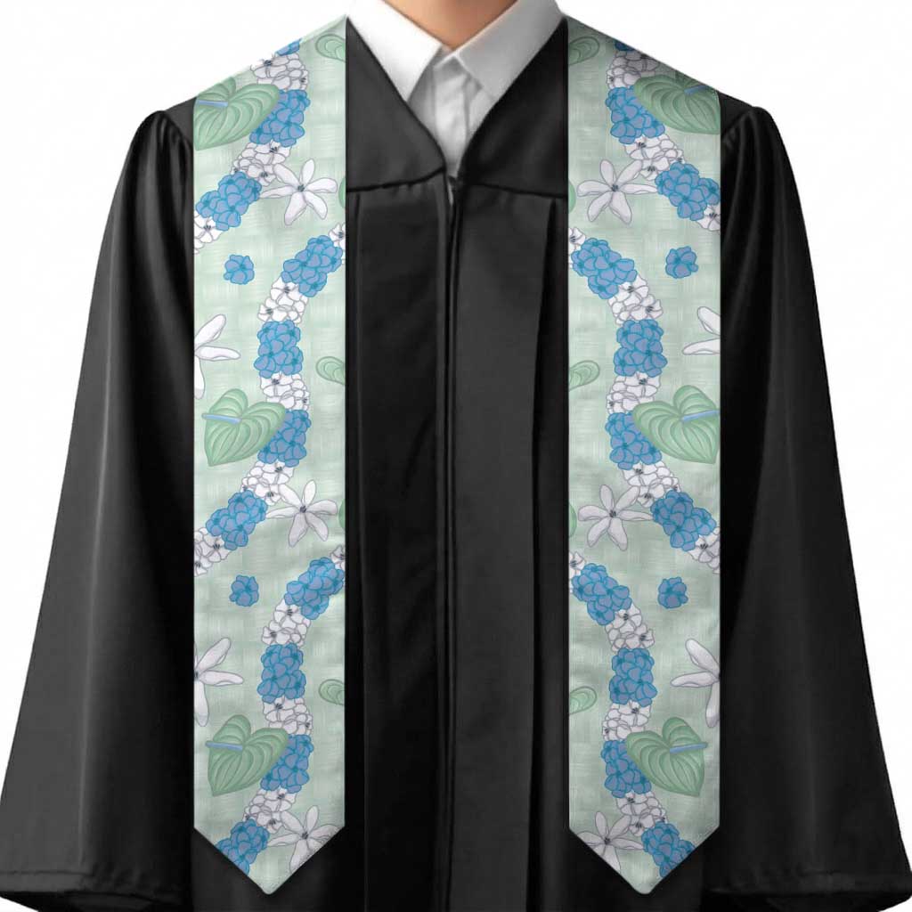 Hawaii Anthurium Tiare Pikake Lei Graduation Stole Omaomao Lauhala Art Pattern