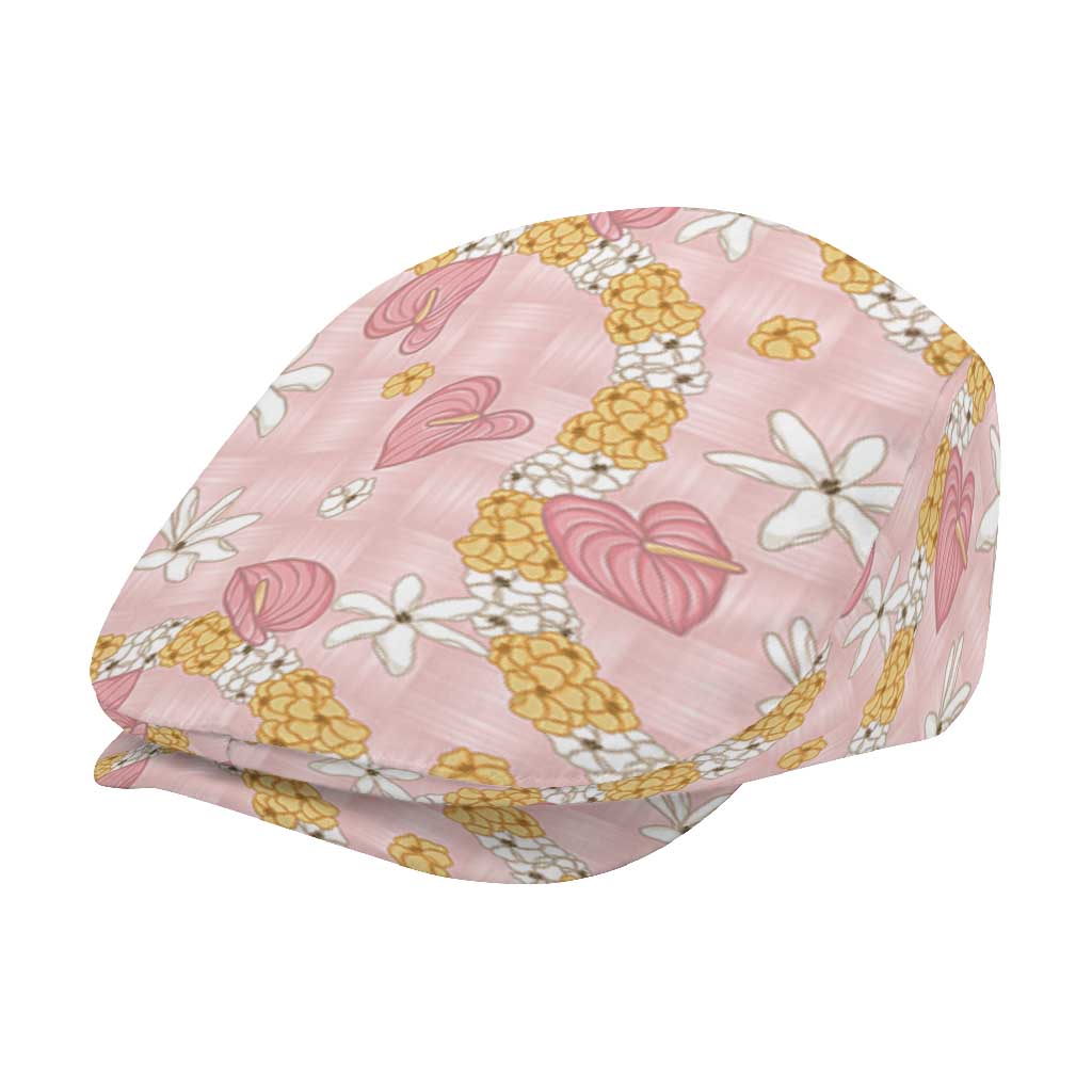 Hawaii Anthurium Tiare Pikake Lei Jeff Hat Akala Lauhala Art Pattern LT01 - Polynesian Pride