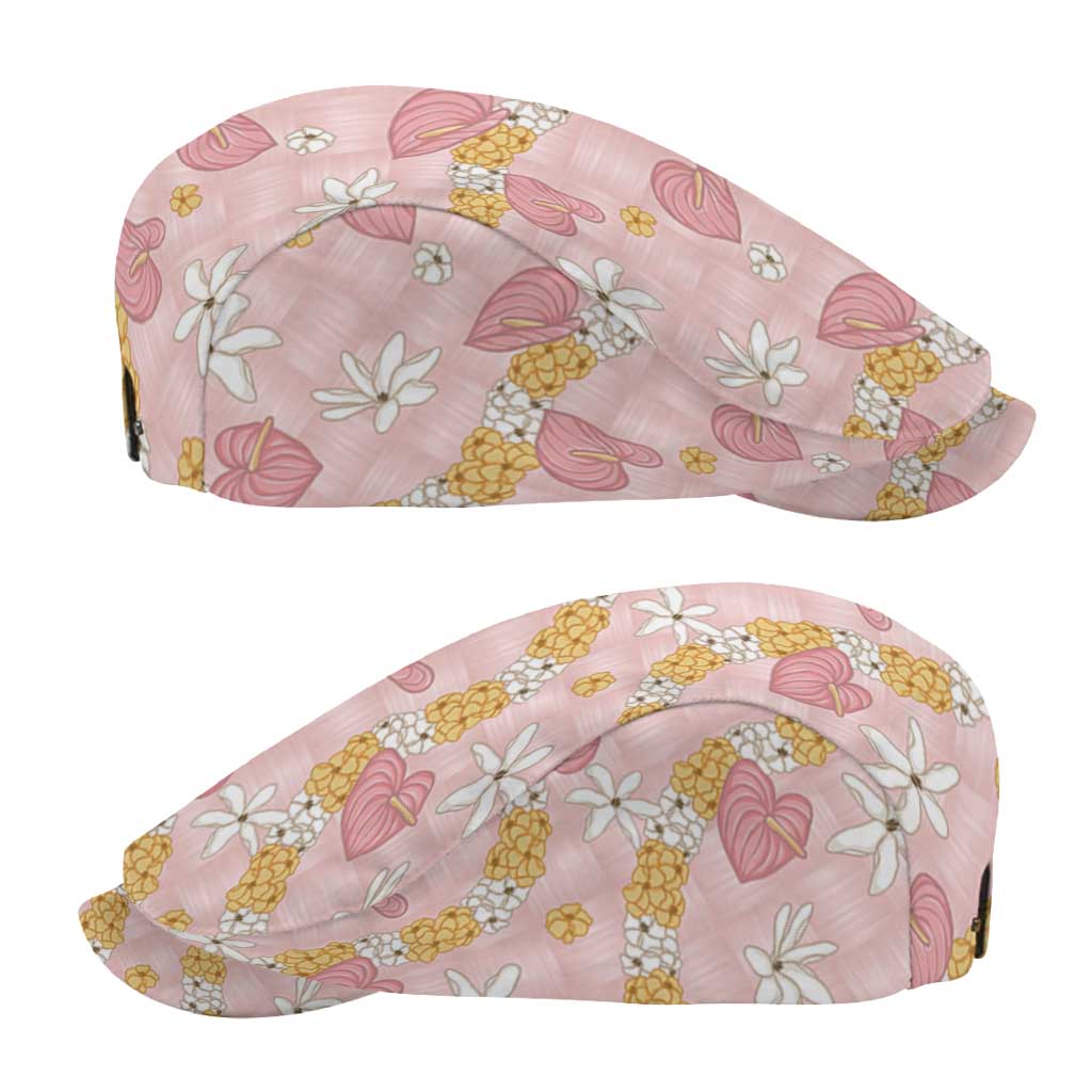 Hawaii Anthurium Tiare Pikake Lei Jeff Hat Akala Lauhala Art Pattern LT01 - Polynesian Pride