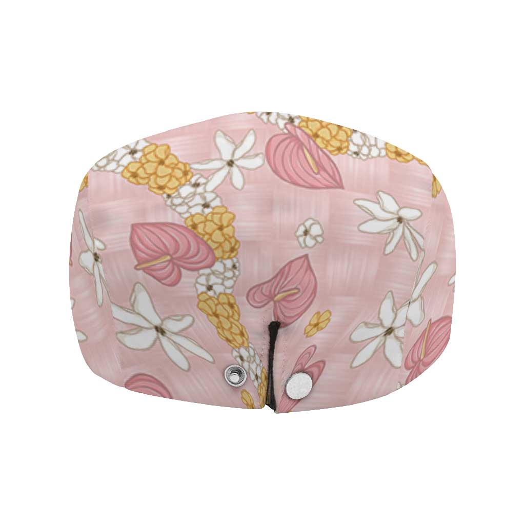 Hawaii Anthurium Tiare Pikake Lei Jeff Hat Akala Lauhala Art Pattern LT01 - Polynesian Pride
