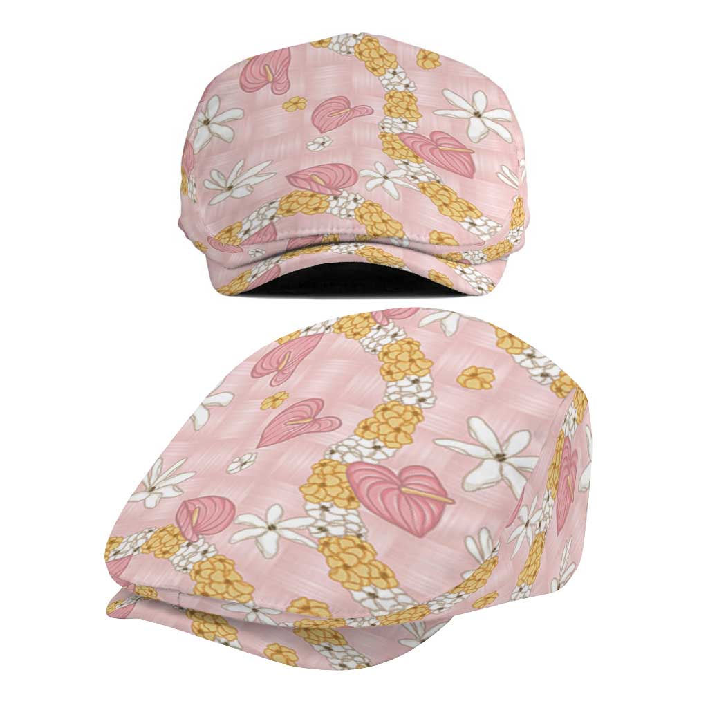 Hawaii Anthurium Tiare Pikake Lei Jeff Hat Akala Lauhala Art Pattern LT01 - Polynesian Pride