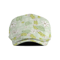 Hawaii Anthurium Tiare Pikake Lei Jeff Hat Sage Green Lauhala Art Pattern LT01 Green - Polynesian Pride