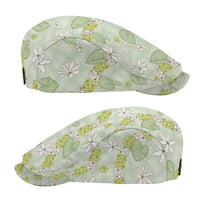 Hawaii Anthurium Tiare Pikake Lei Jeff Hat Sage Green Lauhala Art Pattern LT01 - Polynesian Pride