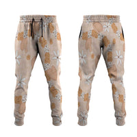 Hawaii Anthurium Tiare Pikake Lei Jogger Pants Alani Lauhala Art Pattern
