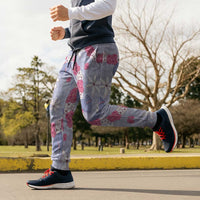 Hawaii Anthurium Tiare Pikake Lei Jogger Pants Poni Lauhala Art Pattern
