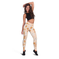 Hawaii Anthurium Tiare Pikake Lei Leggings Alani Lauhala Art Pattern LT01 - Polynesian Pride