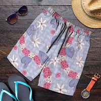 Hawaii Anthurium Tiare Pikake Lei Shorts for Men Poni Lauhala Art Pattern