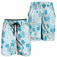 Hawaii Anthurium Tiare Pikake Lei Shorts for Men UliUli Lauhala Art Pattern