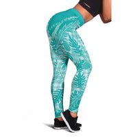 Hawaii Breadfruit Palaka Leggings Polu Opal Maile Lei - Polynesian Pride