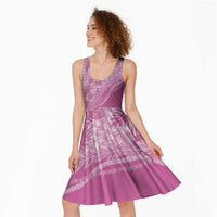 Hawaii Breadfruit Palaka Midi Dress Omaomao Ulaula Maile Lei - Polynesian Pride