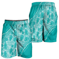 Hawaii Breadfruit Palaka Shorts for Men Polu Opal Maile Lei - Polynesian Pride