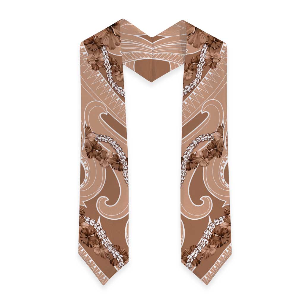 Hawaii Brown Hibiscus Pikake Lei Graduation Stole