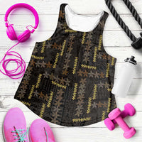 Hawaii Brown Plumeria Lei Black Women Racerback Tank Frangipani Floral Heritage Art