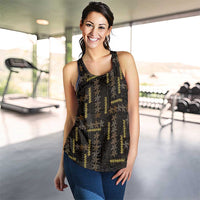 Hawaii Brown Plumeria Lei Black Women Racerback Tank Frangipani Floral Heritage Art