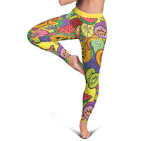 Hawaii Fruits Hippie Style Leggings Vibrant Colorful