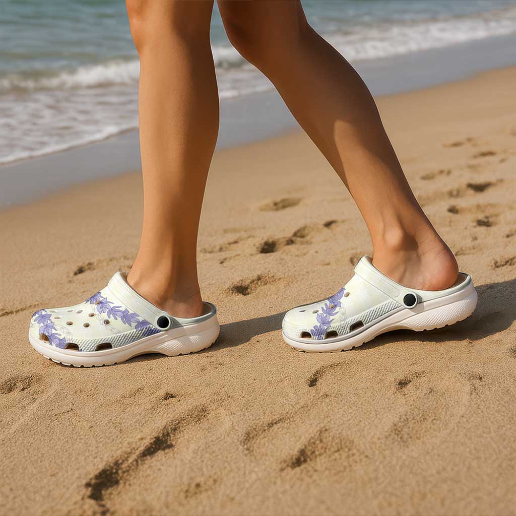 Hawaii Honohono Palaka Motifs Clogs Shoes Hawaiian Orchid Lei