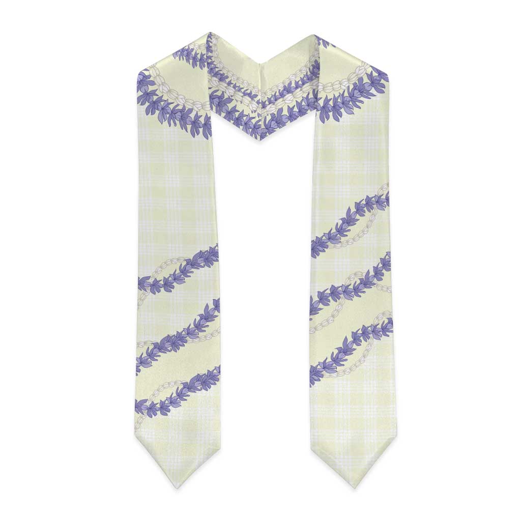 Hawaii Honohono Palaka Motifs Graduation Stole Hawaiian Orchid Lei