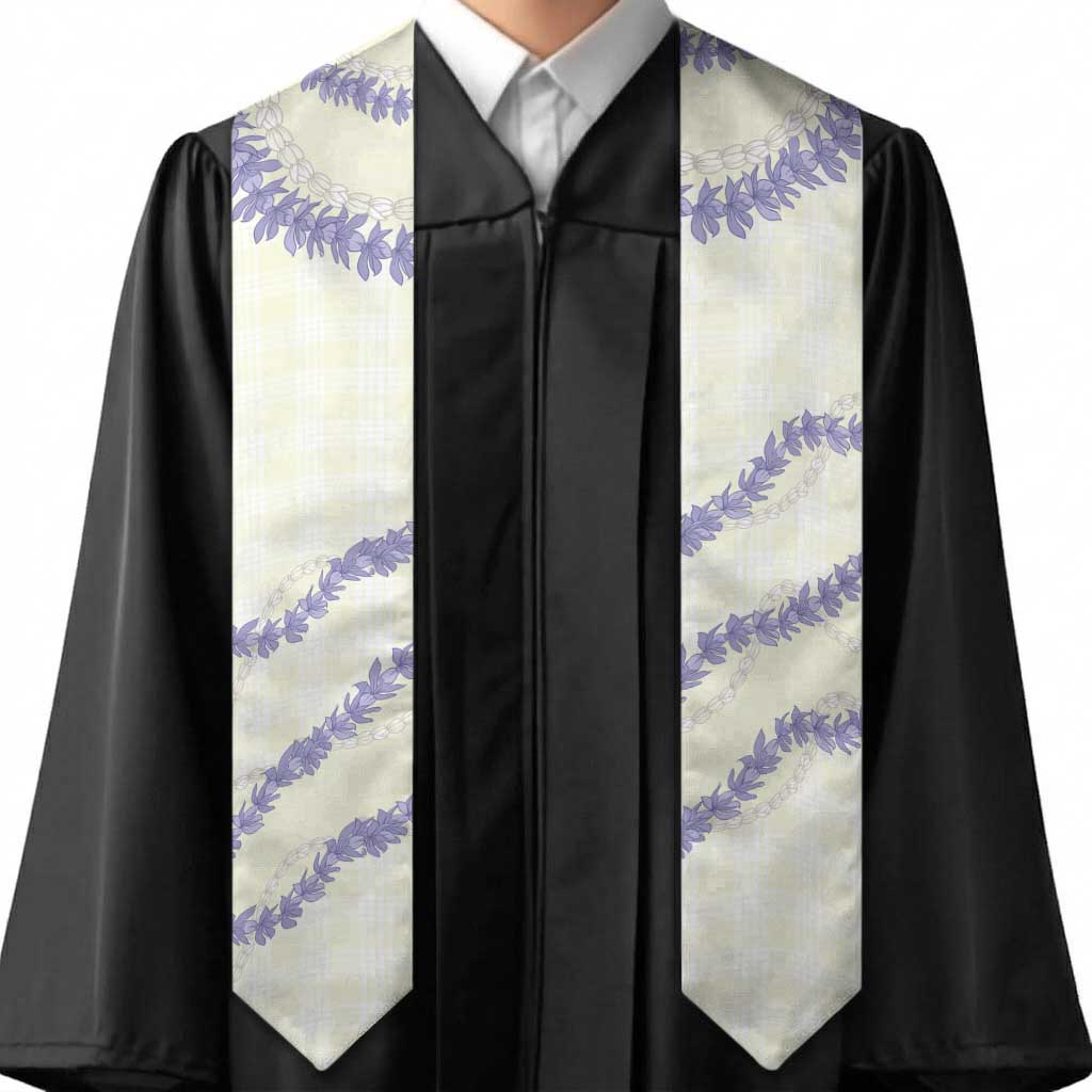 Hawaii Honohono Palaka Motifs Graduation Stole Hawaiian Orchid Lei