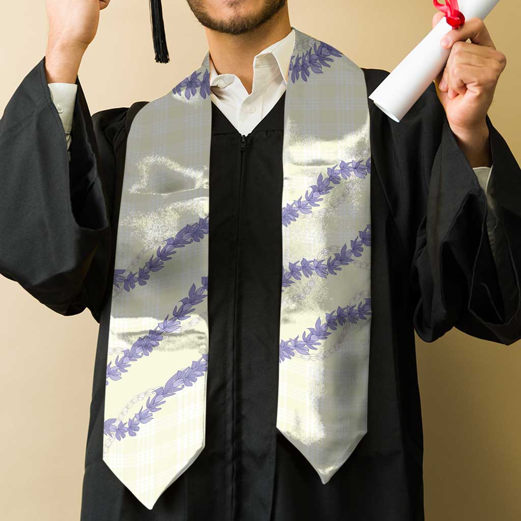 Hawaii Honohono Palaka Motifs Graduation Stole Hawaiian Orchid Lei