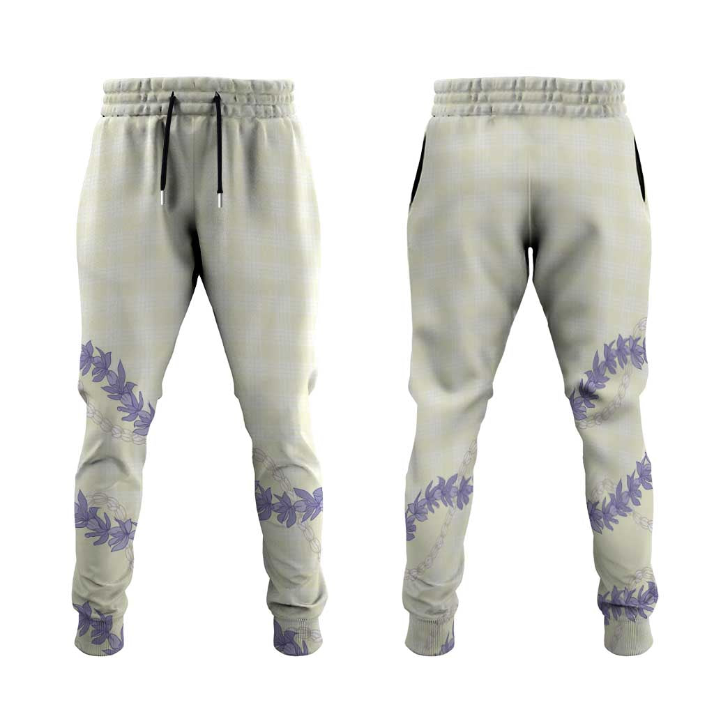 Hawaii Honohono Palaka Motifs Jogger Pants Hawaiian Orchid Lei