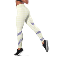 Hawaii Honohono Palaka Motifs Leggings Hawaiian Orchid Lei