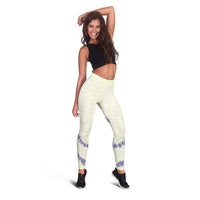 Hawaii Honohono Palaka Motifs Leggings Hawaiian Orchid Lei