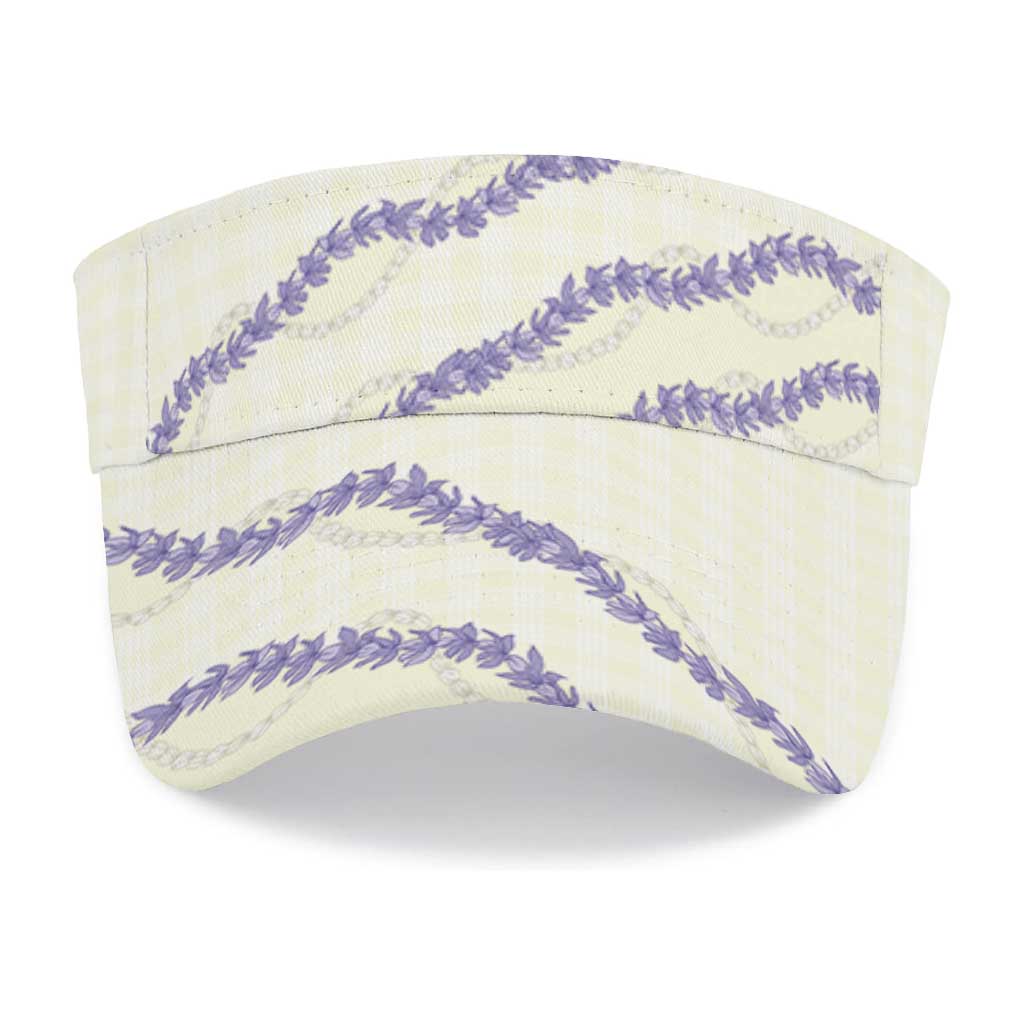 Hawaii Honohono Palaka Motifs Sun Visor Cap Hawaiian Orchid Lei