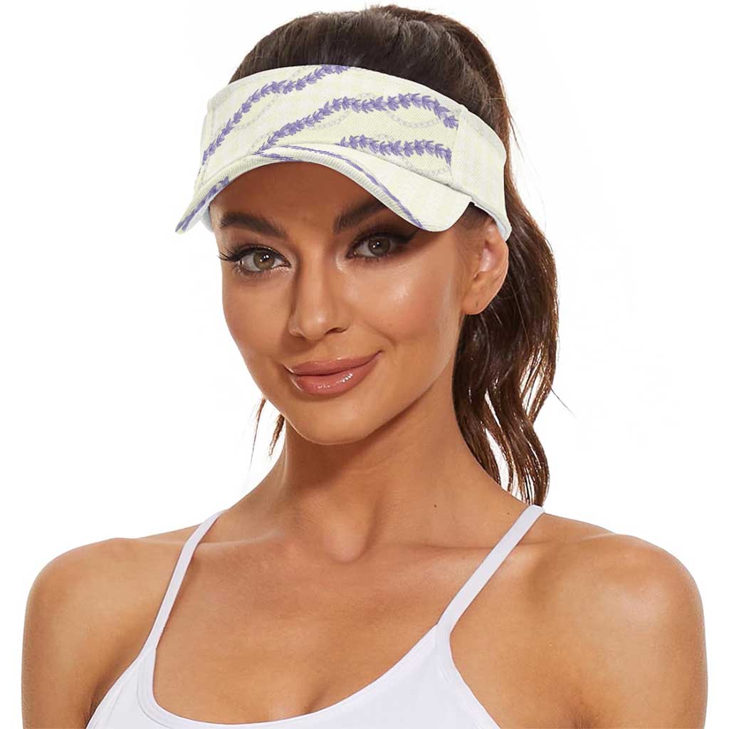 Hawaii Honohono Palaka Motifs Sun Visor Cap Hawaiian Orchid Lei