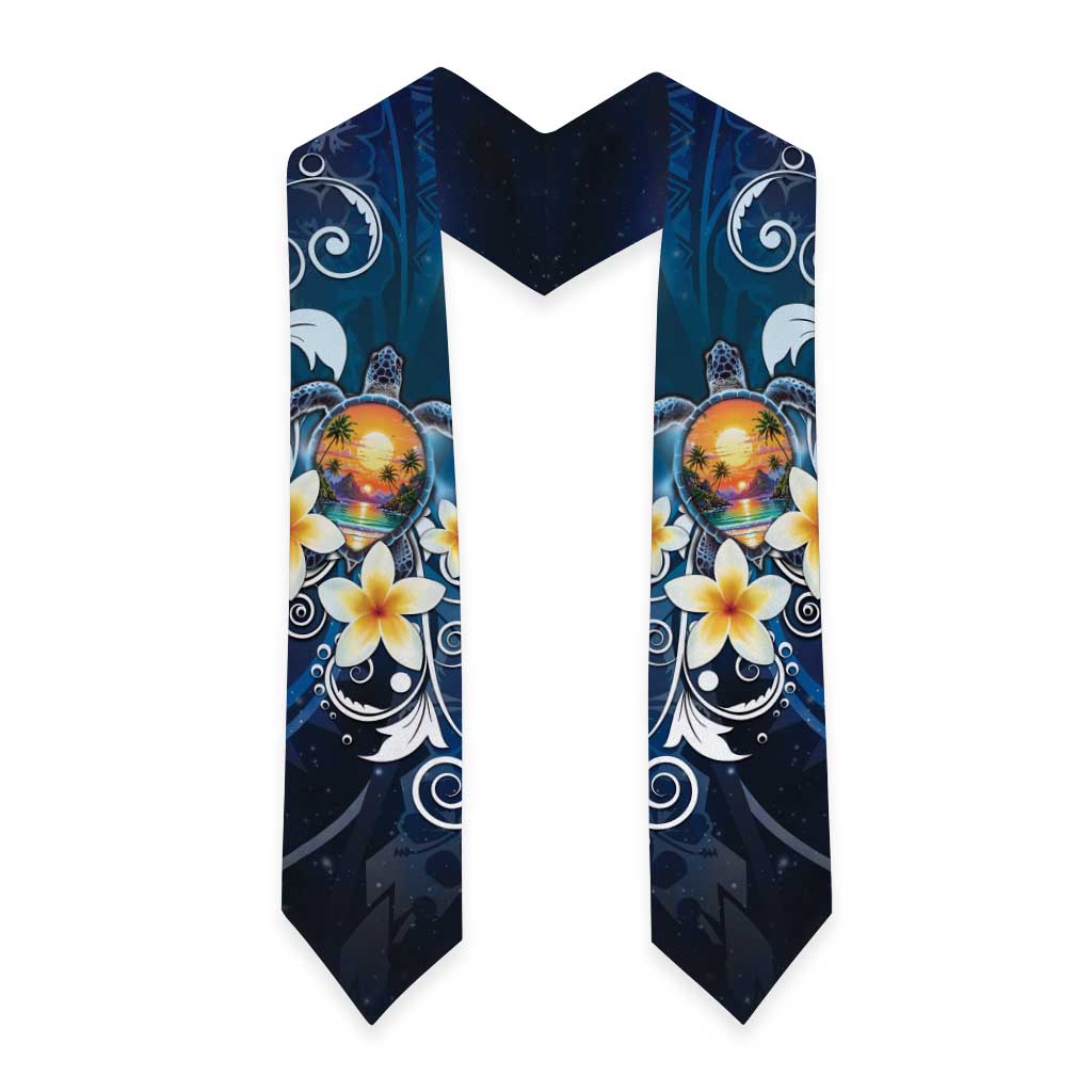 Hawaii Honu Graduation Stole Polynesian Curves Plumeria
